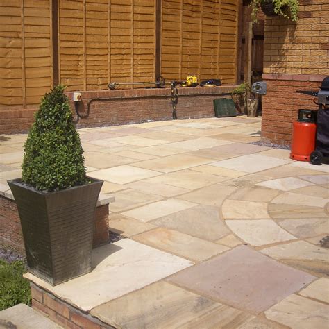 Fossil Mint Indian Sandstone Natural 22mm Calibrated Patio Paving Slabs