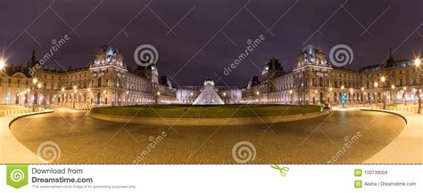 Louvre Museum With Pyramid In Twilight Editorial Stock Image Image Of