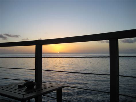 Sunset From Deck Of Our Overwater Bungalow Moorea Pearl Resort