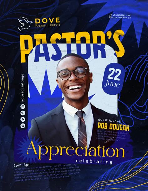 Free Pastor S Appreciation Flyer Template Free Flyer PSD