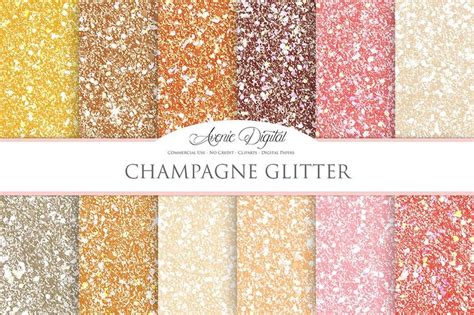 Champagne Glitter Textures Glitter Digital Paper Digital Paper