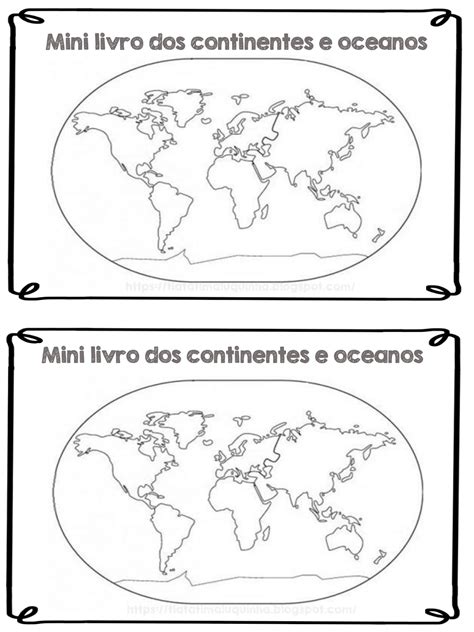 Mini Livro Dos Continentes E Oceanos Para Colorir E Aprender Brincando