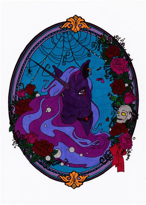 Gothic Unicorn Lineart By Jadedragonne On Deviantart