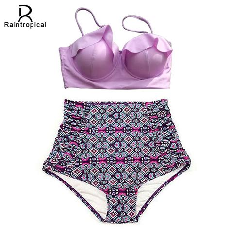 Raintropica 2019 High Waist Bikinis Women Swimsuit Plus Size Swimwear