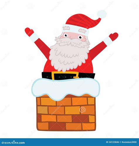 Santa Claus Stuck In The Chimney Royalty Free Stock Image Image