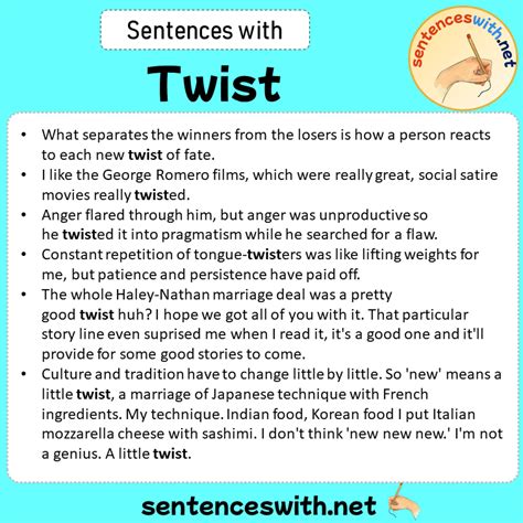 sentences with twist sentences about twist in english sentenceswith