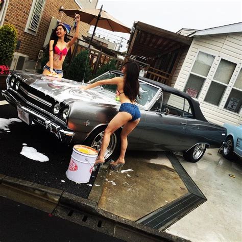 Chevelle Grey Convertible Model Asian Pinup Girls Car Wash Chevelle Non Stock And Pro