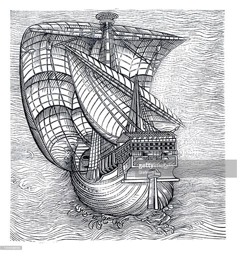 Sailing Ship 15th Century Woodcut High Res Vector Graphic Getty Images