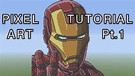 Minecraft Pixel Art Tutorial - Iron Man Part 1 - YouTube