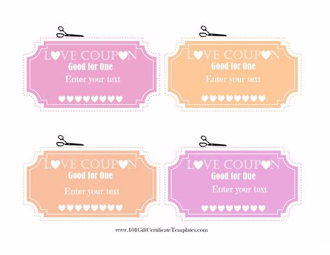 Free Editable Love Coupons For Him Or Her