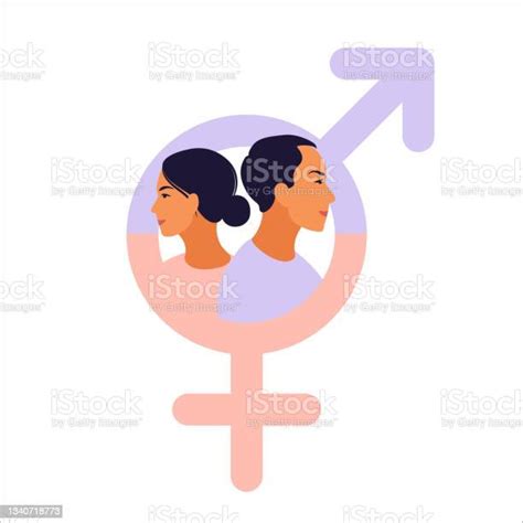Gender Equality Concept Men And Women Character On The Scales For