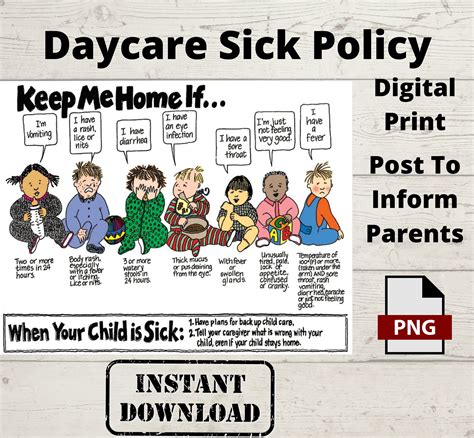 Daycare Sick Policy Sign Daycare Signs Childcare Signs Etsy Uk