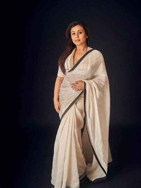 Rani Mukerji Stuns In An Elegant White Saree For The Promotions Of Mrs Chatterjee Vs Norway