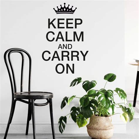 Wandtattoo Englisch Keep Calm And Carry On Wall Artde