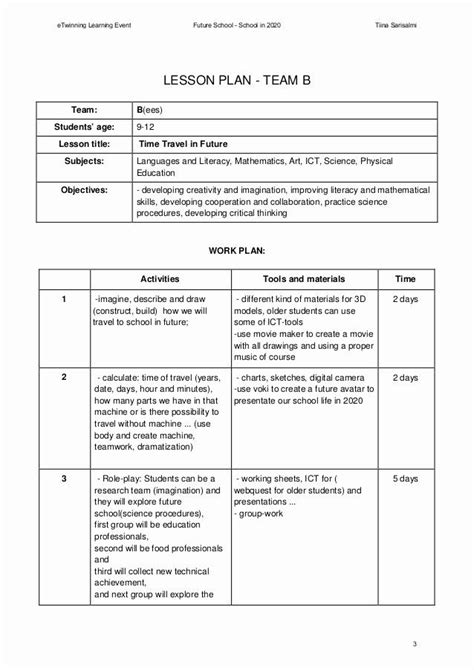 Lesson Plan Template High School Unique Lesson Plan Template For High