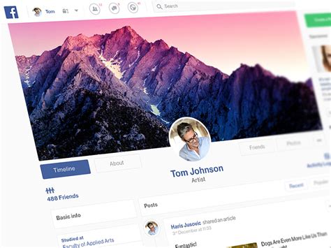 Facebook Profile Page By Jusa On Dribbble