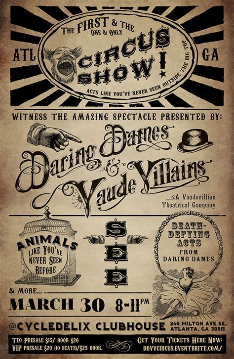 Circus Sideshow Event Poster With Hand Lettering By Michele Phillips