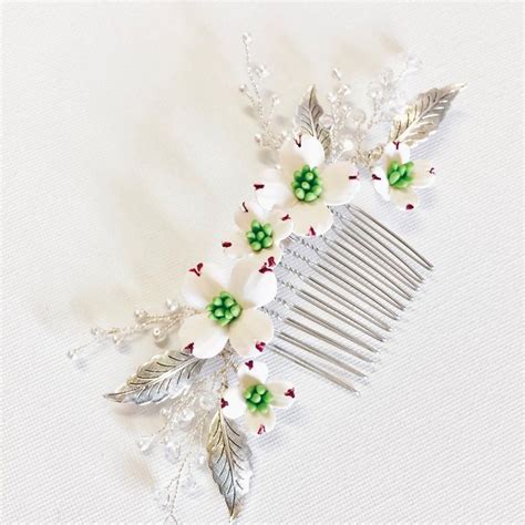 White Dogwood Hair Comb Made For A Client Swipe For Detail Product We