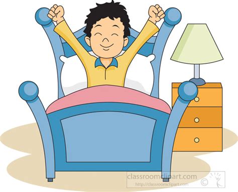 Home Clipart Boy In Bed Waking Up In The Morning Clipart Classroom