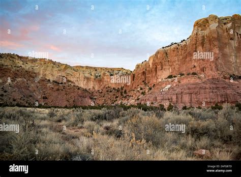 Scenic Rock Formation At Dusk Near Plaza Blanca Ghost Ranch Abiquiu