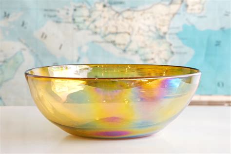 Sold Vintage Iridescent Glass Art Bowl Rehab Vintage Interiors