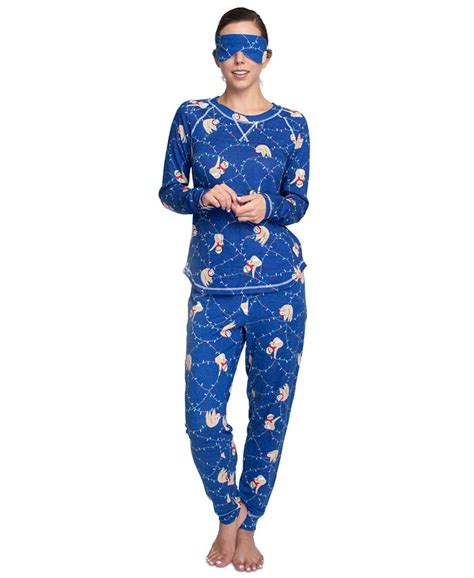 Muk Luks Printed Hacci Pajamas And Sleep Mask Set And Reviews All Pajamas