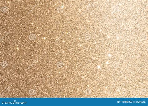 Gold Foil Background Or Texture Glitter Sparkle Blurred Lights Stock