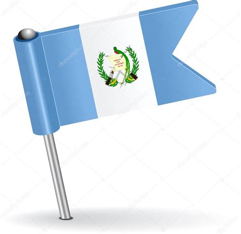 Bandera Icono Pin Guatemala Ilustración Vectorial 2022