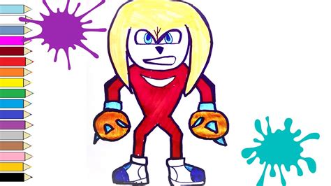 How To Draw Knuckles From Sonic The Hedgehog 2 Painting And Coloring With