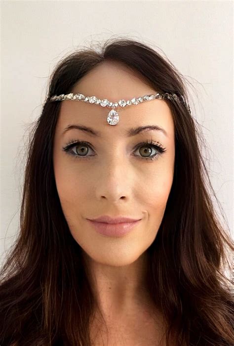 Crystal Forehead Band With Swarovski Crystals V Shape Etsy