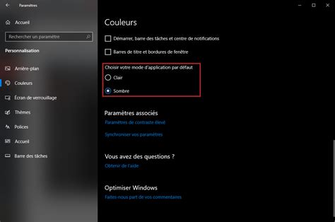 Tutoriel Pour Activer Ou Désactiver Le Thème Sombre De Windows 10