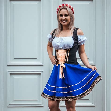 Traje Típico Alemão Feminino Vestido Frida Oktoberfest Pr Frete Grátis