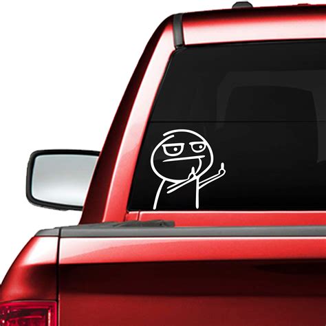 Buy Middle Finger Funny Stick Figure Vinyl Decal Jdm Racing Flipping
