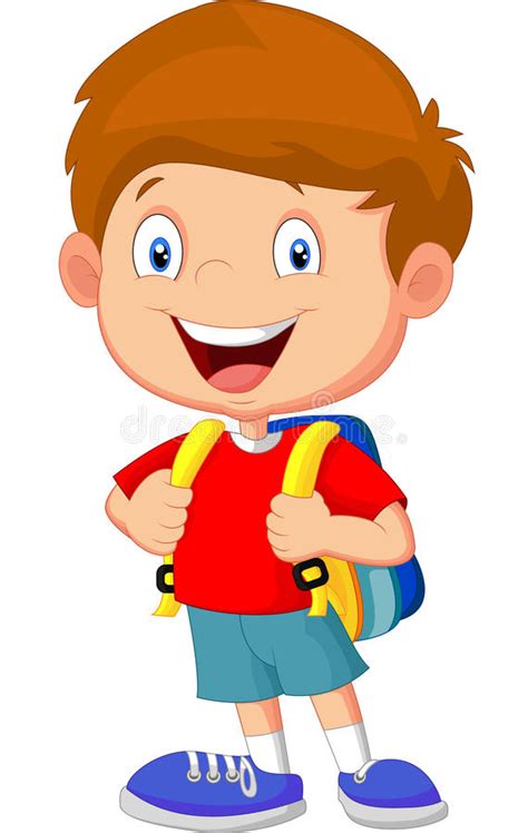 Boy Cartoon With Backpacks Stock Vector Illustration Of