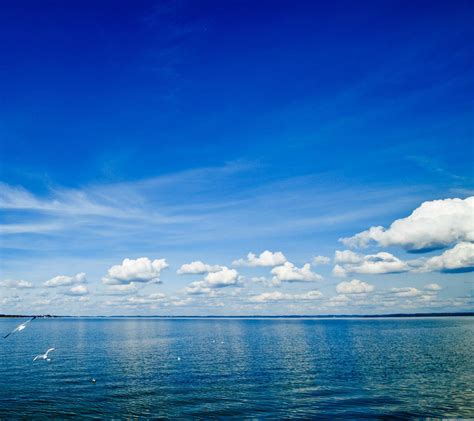 Landscape Sea Sky Blue Wallpapersc Smartphone