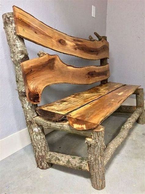 32 Creative Diy Woodworking Bench Ideas Homeflish Rustic Log