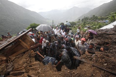 Nepal Landslides Bury Villages As Country Recovers From Earthquake Daily Mail Online