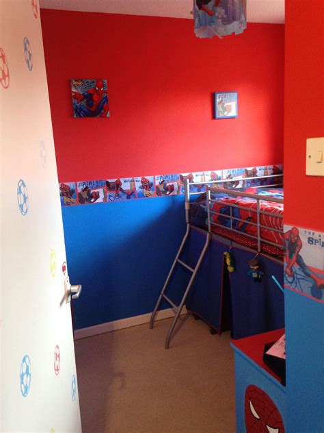 Spiderman toddler bed boys bedroom set. Spiderman bedroom freshly decorated for my stepson ...