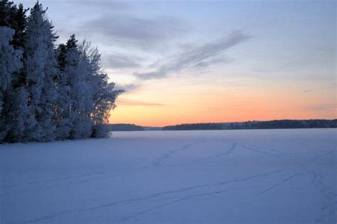 A Frozen Lake Saimaa Frozen Lake Finland Lake