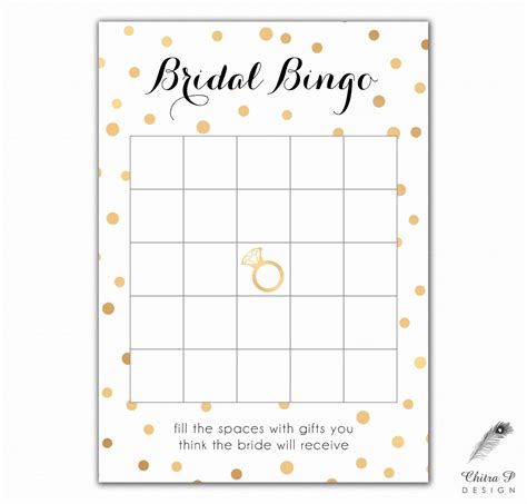 Bridal Shower Bingo Template Free Inspirational Black And Gold Bridal