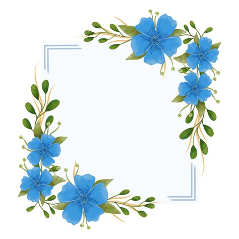 Blue Flower Wreath Png Picture Lovely Blue Flower Wreath With Square
