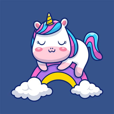 Cute Unicorn Sleeping On Rainbow Cartoon Unicorn Onesie Teepublic