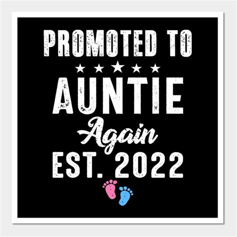 Promoted To Aunt Again 2022 Auntie Again Funny Gender Reveal Wall And Art Print Promoted To