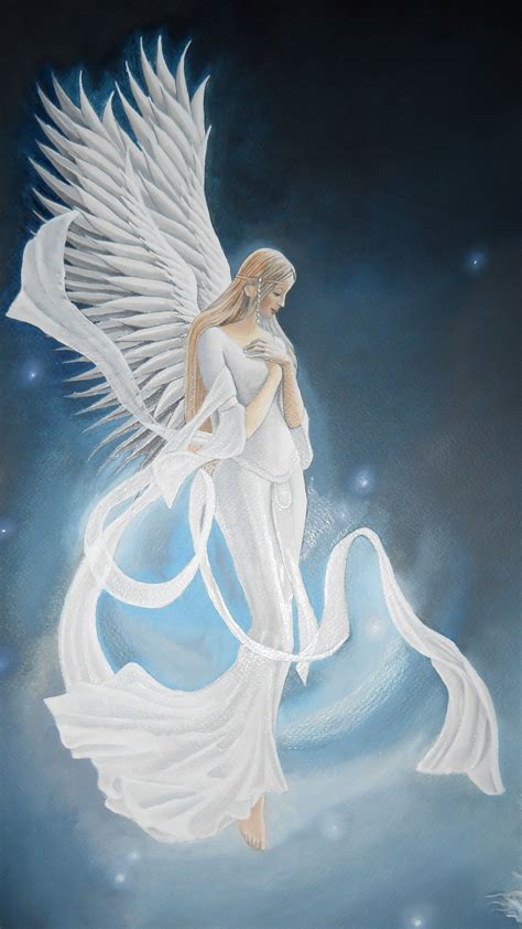 Heaven Sent By Raven Wing Hughes Oil On Paper Angel Artwork Angel