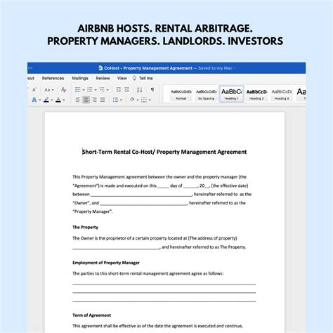 Airbnb Co Host Virtual Assistant Property Management Contract Etsy