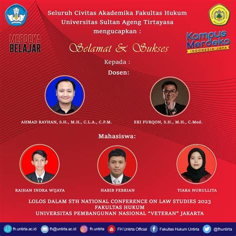 Dosen Dan Mahasiswa Fh Untirta Lolos Sth National Conference On Law