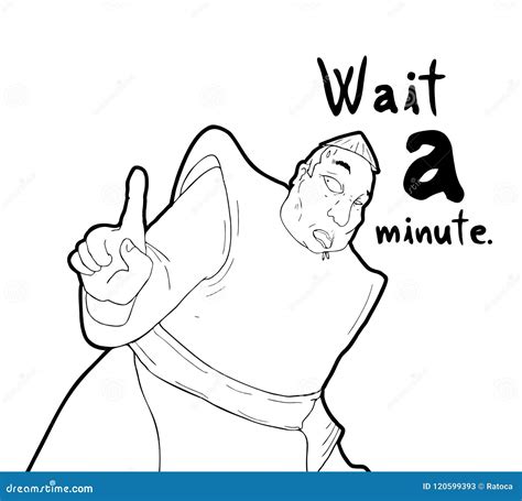 Wait A Minute Message Stock Vector Illustration Of Minute 120599393