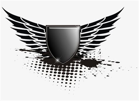 Black Psd Official Psds Shield With Wings Png Png Image Transparent