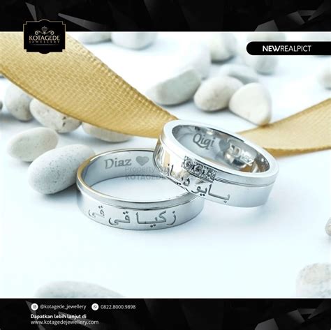 Model cincin tunangan dan pernikahan yang unik serta eleganподробнее. cincin kawin unik dan elegan dengan ukir font arabic - Jual Cincin Palladium