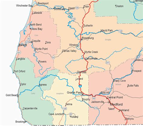 Central Oregon Coast Map Secretmuseum